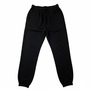 Indero Womens Black Jogger Sweatpants Elastic Waist Cuffed Pull On Size S/M